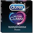 Durex Mutual Climax Condoms for Men & Women - 3 Count |Extra Dotted and Ribbed for Pleasure | Performa Lubricant for Long Lasting Climax Delay