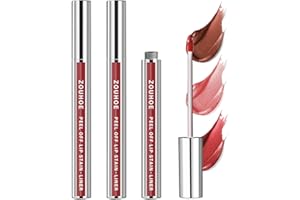 ZOUHOE Peel Off Lip Stain Set – 3 Colors Long Lasting Lip Tint, Smudge-Proof, Transfer-Proof, Kiss-Proof, Vegan Lip Makeup Gift for Her