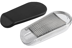 Stanley Rogers Rallador de parmesano con caja fresca, versátil y práctico, rallador para queso parmesano y queso de todo tipo con bandeja de goteo y tapa de silicona
