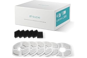 12Packs Cat Water Fountain Filters,Stouchi Replacement Cat Fountain Filter for Pet Water Fountain WDQ1/WDQ3,6pcs Activated Carbon Filter&6pcs Foam Sponge for 2.5L Cat Water Fountain with Active Carbon