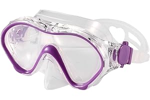 Yizerel Kids Swim Mask, Swimming Goggles with Nose Cover, Snorkel Gear Scuba Diving Snorkeling, Anti-Fog UV Protection Lens Waterproof Socket 180° View Angle Face Mask for Youth Children Junior Teens