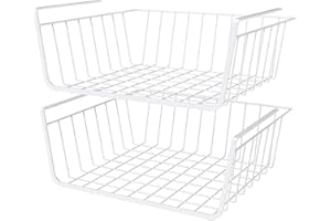 does not apply 2Pcs Organisateur Panier Suspendu sous Étagère Panier Suspendu Rangement pour Cuisine, Pantry, Bureau, Bookshelf, Placard, Armoires, Salle de Bain