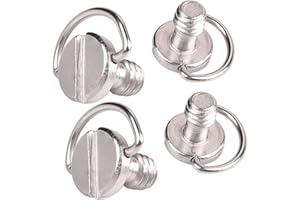 LURORA2021 Tornillos De Cámara Adaptador De Tornillo Roscado Tornillos De 1/4 Pulgada Acero Inoxidable D Mango Anilla 1/4 "Tornillo De Montaje Para Monopié Trípode Para Cámara o Liberación Rápida (QR) Placa