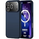 BUFF LABS iPhone 17 Pro ile Uyumlu Rubber Fit Silikon Kılıf, Yumuşak, Kablosuz Şarj, Tam Koruma (Koyu Mavi)