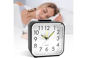 VFANDV Wecker Analog, Leise Ohne Ticken Wecker Quarzwecker mit Lauter Alarm Nachtlicht Schlummerfunktion Batteriebetrieben Reisewecker Tragbarer Wecker für Schlafzimmer Wohnbereich Büro Reisen