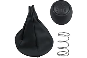 Hohitenz Schalthebelknauf-Set 5-Gang mit Schaltsack und Feder – Kompatibel mit Panda 169 Modellen (2003–2011) Schalthebelzubehör Auto (Schwarz)