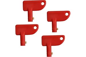 DAELESR 4 Pcs Car Disconnect Switch, Red Isolator Switch, Mini Battery Kill Switch, Isolator Cut Off Power Keys For Car Boat Truck Modified Yacht