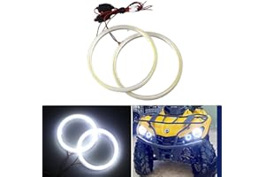 Qasim 1-Pair Super White 100MM 72SMD COB LED Halo Ring Angel Eyes Led Headlight with lampshade Cover 12V 24V