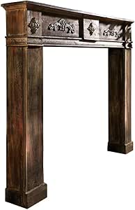 Kaminumrandung mit Verzierungen aus Holz, braun: Amazon.de: Küche