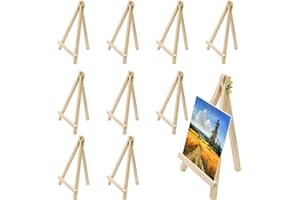 alwaiiz 10 Pièces Petit Chevalet(19x11cm), Triangle est Pliable Mini Chevalet en Bois, Chevalets de Table Pour la Présentation de Travaux de Peinture, Photos, Cartes et Cartes de Visite