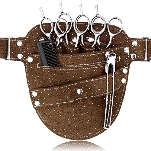 Hairdressing Scissor Pouch Kassaki Brown Sparkle Holster Barber Shears Bag