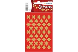 ‎HERMA HERMA 3903 Aufkleber Sterne Gold klein, 123 Stück, 14 mm, Stern Sticker aus Papier, Weihnachtssticker Sternaufkleber für Weihnachten Geschenke Adventskalender Dekoration Kinder Belohnung DIY Basteln
