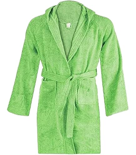 Accappatoio Bambino 8-10 Anni In Cotone - Spugna 400g/mq, Con Cappuccio, Blu, Anallergico - Foto 4