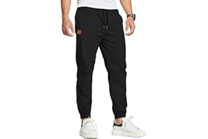 JustSun Cargo Trousers for Men Jogger Chinos Casual Sweatpants Elasticated Waist Drawstring Pants with Pockets