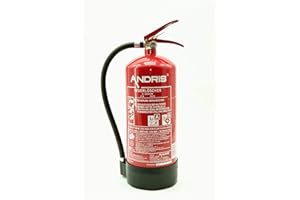 Orig. ANDRIS® Qualitäts-Marken-Feuerlöscher 6L Schaum AB - 9LE mit Manometer, EN 3 inkl. Wandhalterung & ANDRIS® Prüfnachweis mit Jahresmarke