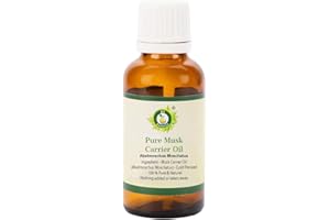 R V Essential Aceite portador puro de almizcle 30ml (1.01oz)- Abelmoschus Moschatus (100% puro y natural Prensado en frío) Pure Musk Carrier Oil