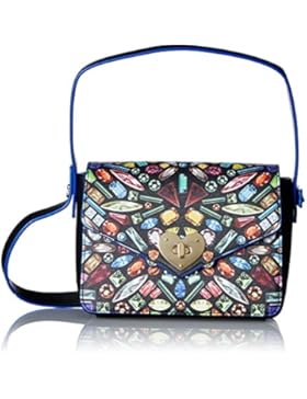 Tosca Blu Damen Crystal Colours Schultertasche, Mehrfarbig (Multicolor), 8x15x19 cm