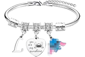 Ghloyza Friend Gifts for Her Cute Charm Bracelet Gifts for Sister Best Friends Daughter Initial Letter Bracelets for Women Girls Letter A-Z for Cute Cartoon Lover Fans Gifts Bracelet