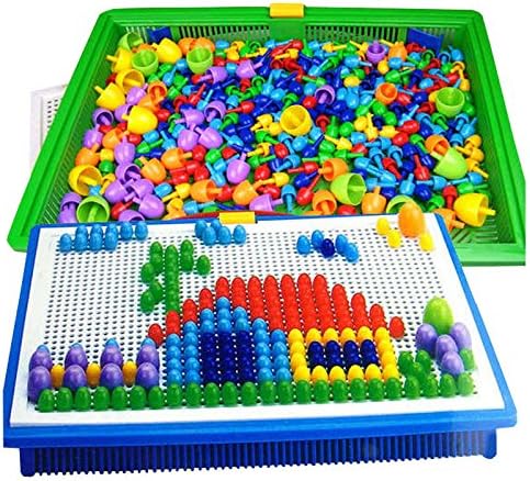 Fusino Puzzle Mushroom Nail Intelligence Fight Inserted Block for Children Kids Baby Educational Toys