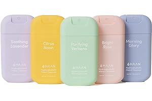 HAAN Spray Hidratante para Manos con Aloe Vera (Pack de 5) – 1 unidad por fragancia: Morning Glory, Bright Rose, Citrus Noon, Purifying Verbena, Soothing Lavender
