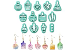 ORIGACH 13 Pcs Magic Potion Bottle Clay Cutters, Bottle Shape Polymer Clay Cutter for Earring Making, Plant Crystal Moon Themed Clay Cutters for Jewelry Making