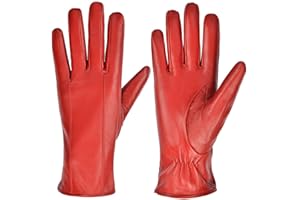 MGGMOKAY Guanti in Pelle di Pecora da donna Touchscreen con Foderato in Lana Guanti Invernali