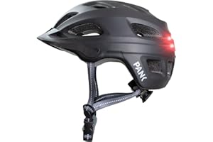 PANK URBAN MOBILITY PANK Casco Patinete electrico Adulto Casco Bicicleta Adulto con Certificado CE Casco Skate MTB Hombre Mujer, luz LED Trasera & Acolchado, (54-61 cm)