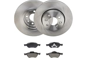 RIDEX Disques et plaquettes de freins 3405B2058 Essieu avant avec feuille collante avec clip de piston avec tôle anti-bruit ventilé de l'intérieur