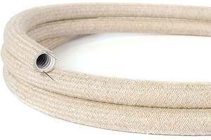 CREATIVE CABLES Creative-Tube, tube flexible avec revêtement Lin Naturel Neutre RN01, diamètre 20 mm