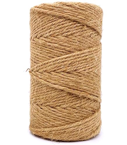 Leecogo Corde en Jute de 6 mm, 20 m, 4 Plis, Robuste et épaisse pour Le Jardinage, Les travaux manuels, l'emballage, Le Regroupement et la décoration d'intérieur