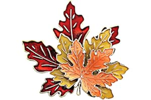 BAMBOOPACK Broche vintage de hoja de arce broche de metal para solapa de otoño, hojas de otoño, alfiler de solapa a la moda, adorable para ropa, joyería regalos para el día de Acción de Gracias Navidad