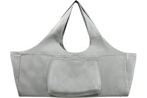 XGOPTS Large Yoga Mat Bag Carrier Large Gym Bag Sling Bag Carrier with Side Pocket Extra Wide Easy Access Canvas Fabric Fit Most Mat Size Black Grey