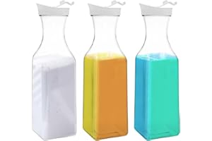 YALLMIE Lot de 3 Distributeur Lessive Liquide, 1.5L Distributeur de Détergent à Lessive avec Couvercle, Boîte de Rangement pour Détergents en Plastique, Réutilisable Laundry Detergent Dispenser pour Poudre