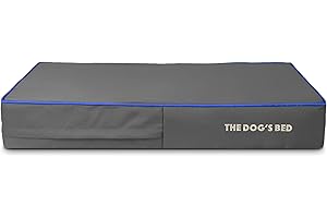 THE DOG'S BALLS The Dog's Bed Replacement Outer Cover (No Mattress) For The Dog's Bed Orthopaedic, Washable Oxford Fabric, Large 101 x 64 x 15cm (Grey with Dark Blue Piping)