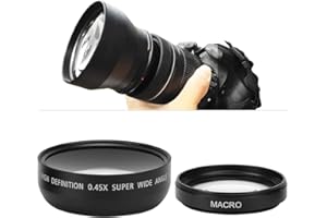 BINDPO 49mm Obiettivo Grandangolare per Fotocamera, Obiettivo Macro Grandangolare 0.45X Universale per Canon per Nikon per Sony per Olympus Fotocamera