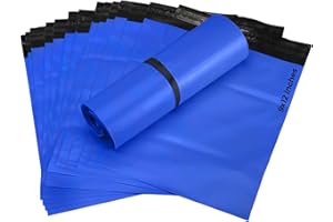 G4GOODS® 100 Metallic Blue Mailing Bags 9'' x 12'' Small Poly Mailers Metallic Blue Postage Bags Envelope Courier Shipping Mailers Easy Seal Envelope Shipping Bags