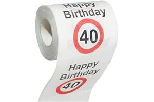 MIK funshopping Scherzartikel Deko Spaß-Toilettenpapier Runder Geburtstag lustiges Geschenk (40. Geburtstag - 1Rolle)