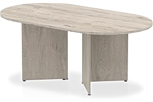 Dynamic Office Solutions OPO Impulse Freestanding 1800/2400mm Rectangular Boardroom Table Distinctive Arrowhead Legs | Sturdy Build Weather & Heat Resistant Melamine Finish Table Grey Oak 1800