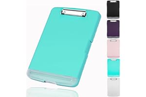 Pechor Clipboard with Storage Plastic A4, Clipboards Storage Box with Separate Pen Compartment, Perfect for Office School Medical Personnel Industrial Driver Paperwork (Blue)