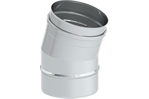 TECNOVIS Schornstein - Winkelelement EW einwandig mit 15° Winkel starr, Innendurchmesser 200mm; 0,6mm Wandstärke, Edelstahl