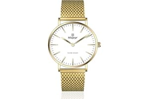 Weayege Ultradünne Minialistische Damenuhren,Damen Analog Quarz Armbanduhr,Damen Uhren Lederband Luxus Quarzuhren wasserdichte Mode Kreative Armbanduhr für Damen