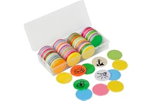 CZYY DND Wet & Dry Erase Tokens Set mit 100 bunten Blanko-Zählern – 3,8 cm anpassbare und wiederverwendbare Spielscheiben für Dungeons & Dragons, MTG, Bingo-Clips und alle Tisch-RPGs