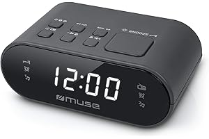 Muse M-10CR Radio Réveil Tuner FM Gris anthracite