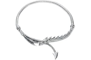 Alchemy Gothic Dragons Lure Necklace Donna Collana colore argento