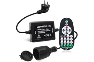 HEGEHE Regulador de tira de LED 750W, AC 230V Interruptor enchufable para bombillas de interior, regulador temporizado, para todas las tiras de luces regulables (750W)