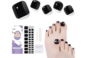 DUKASOU Tiras de gel semicurado para pies, 32 pegatinas para esmalte de pies, pegatinas de uñas de gel, de esmalte de uñas de larga duración para mujeres y niñas (Noche oscura y brumosa)
