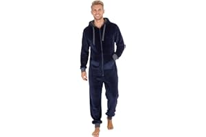 INSIGNIA Mens Fleece Hooded Onesie pyjamas Loungewear With Double Zip