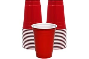 Coreint Plastic Cups 30 PCS-16OZ- 470 ml BPA Free Durable Party Cups - Red Cups Biogradable Glasses for Christmas,Garden,Weddings,Birthday,Annivarsary, Picnics – Reusable & Recyclable Drinking