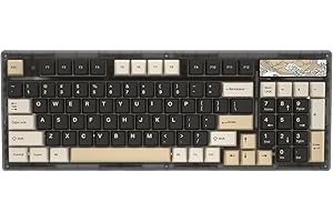 YUNZII Keynovo IF98 Pro Tri-Mode Wireless Bluetooth Hot Swappable Gasket Mechanical Gaming Keyboard 98 Key 96% 1800 Layout RGB Backlight for Mac & Win (Gateron G Pro Yellow, Wireless Black)