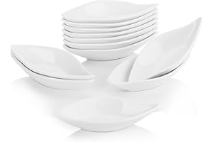 MALACASA Ramekins Set of 12, 35ML Porcelain Dipping Bowls Small Creme Brulee Ramekins Soufflé Dishes Baking Dish Sauce Dishes, Oven Safe, Ivory White
